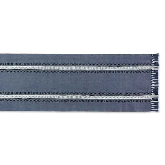 DII® 72" Dobby Striped Fringe Ribbed Table Runner